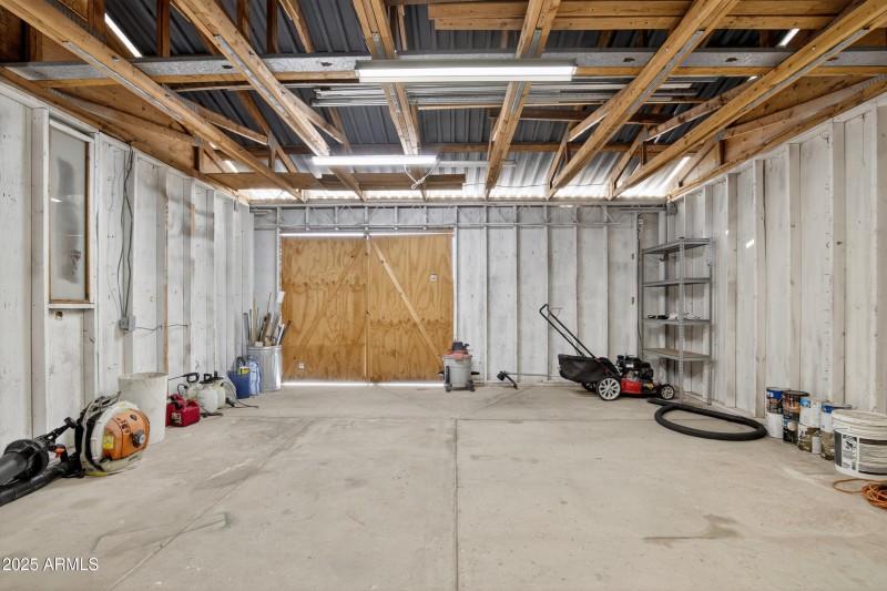 Detached shed interior