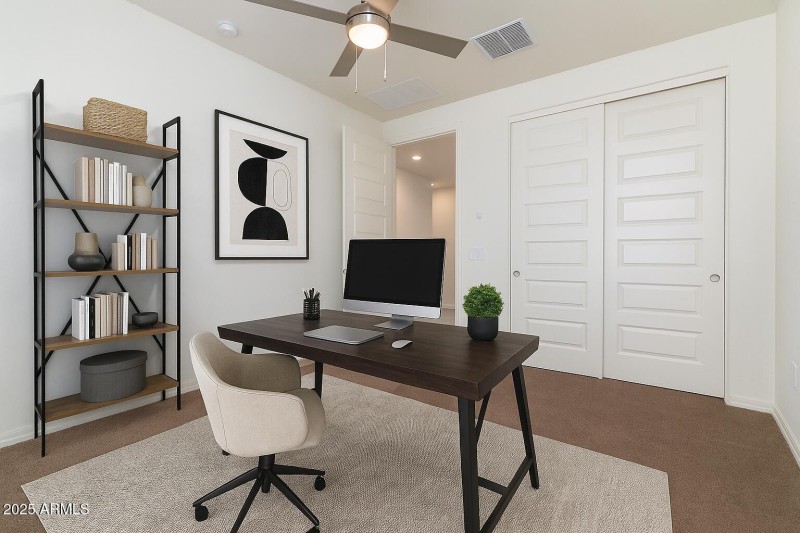 Virtually staged front bedroom