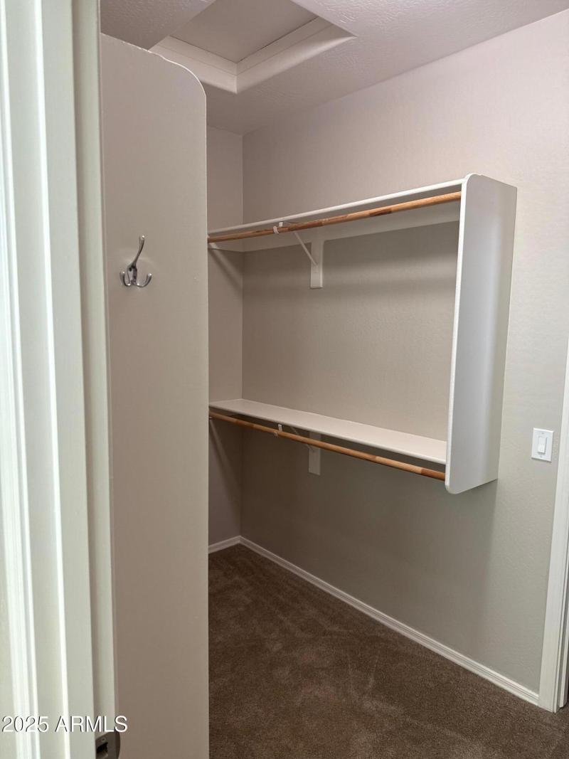 Master closet has access to laundry room