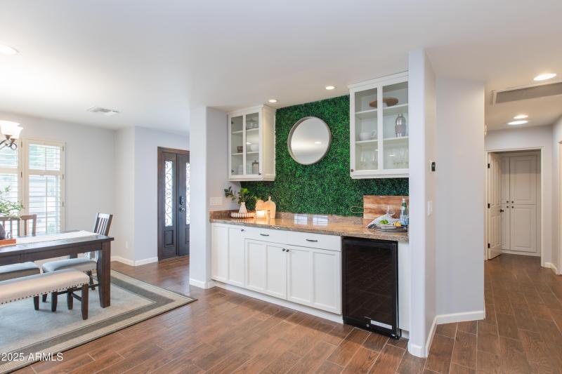 Dining And Wet Bar With Beverage Fridge