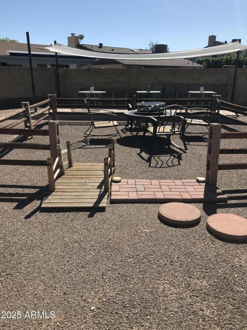 Corral wood firepit area