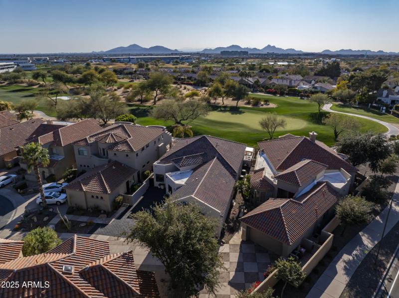 Aerial View of Home on Golf Course