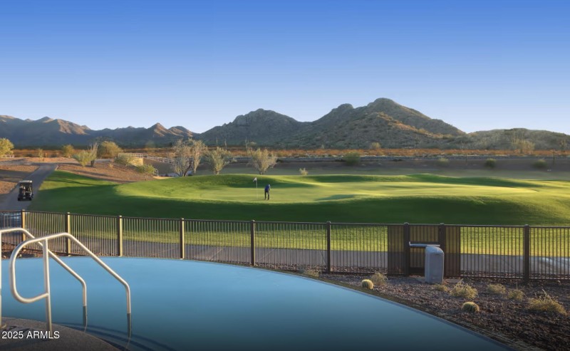 Hot tub with mountain views