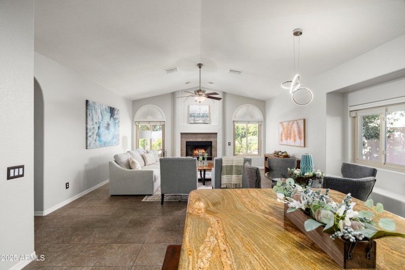 Kitchen view to family room