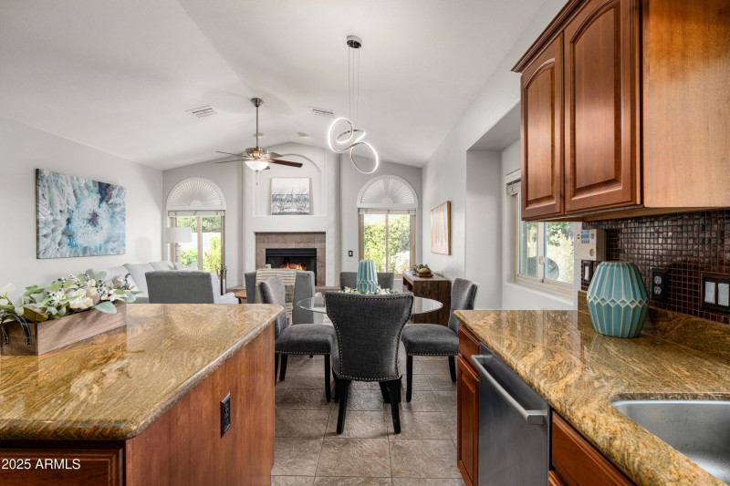 Kitchen view to family room