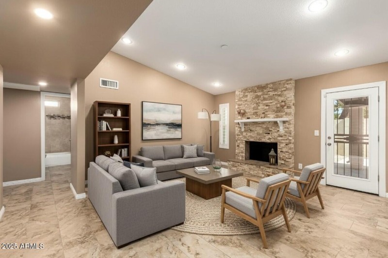 Family Room with Virtual Staging