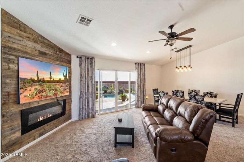 Living Room w/ Vaulted Ceiling