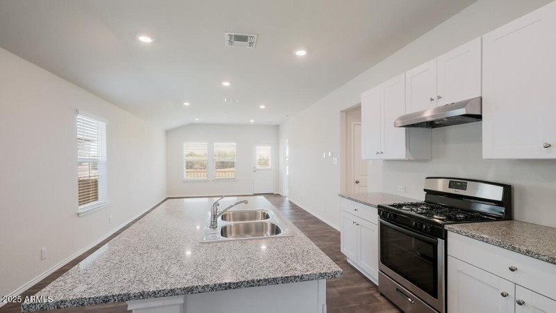 Amber kitchen island and great room