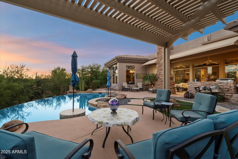 Pergola overlooking Pool and Sunsets