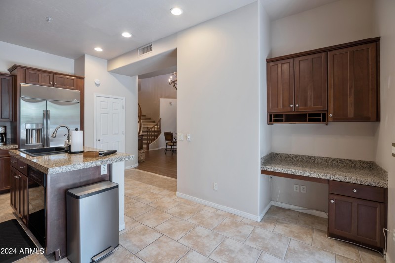 Desk area in kitchen