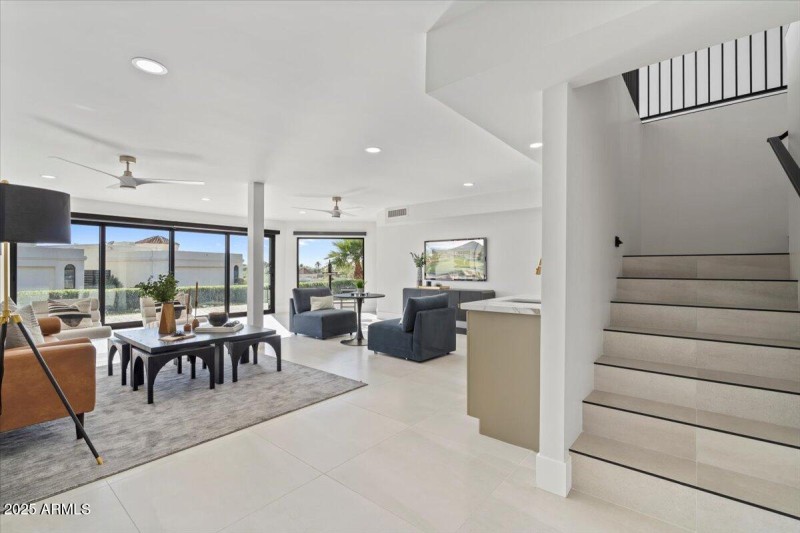 DOWNSTAIRS LIVING TO UPSTAIRS