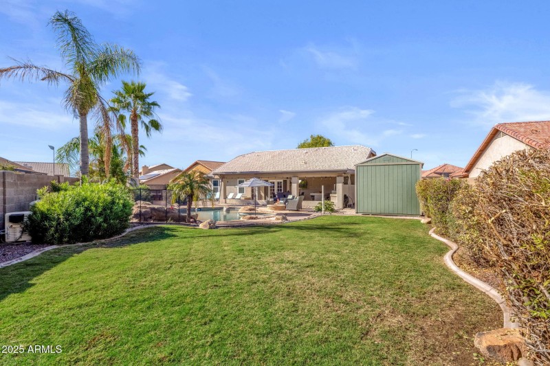 Backyard with Pool and Lawn