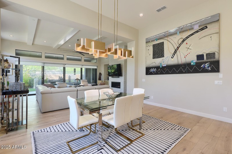 Elegant Dining w/Custom Light Fixture