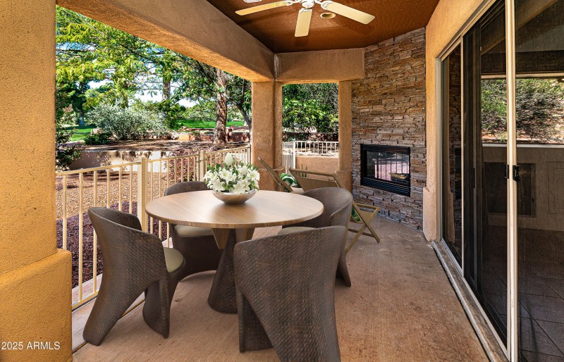 21VS Covered Patio with Fireplace