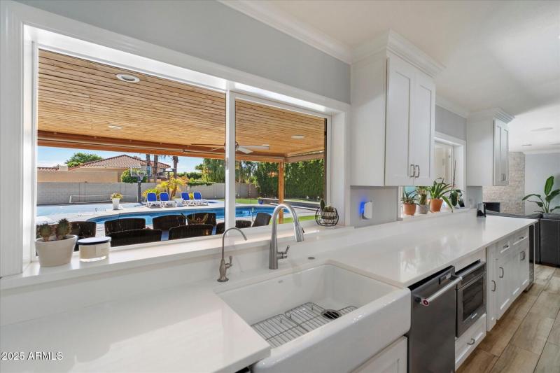 Kitchen to Patio and Backyard