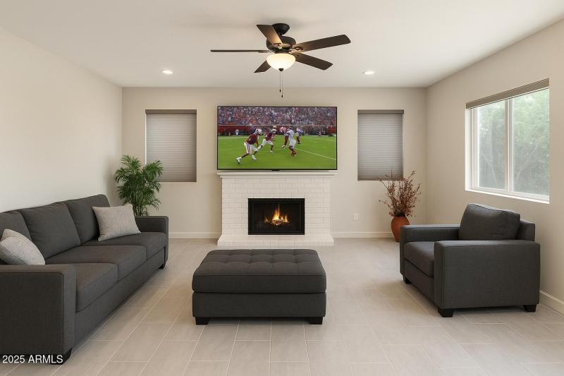 Family Room virtually staged