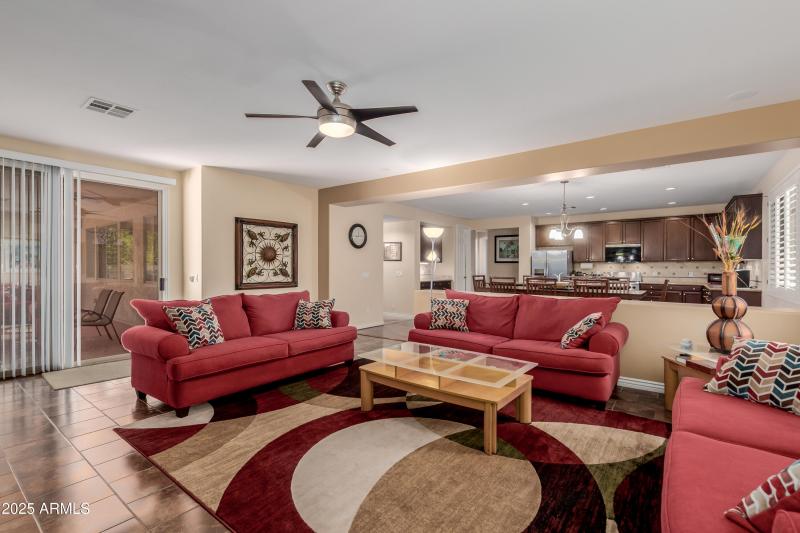 family room to kitchen