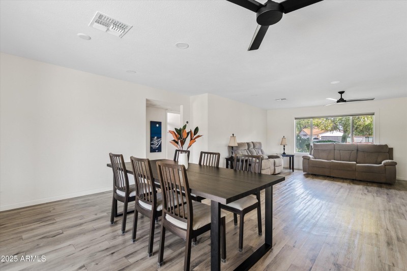 Spacious dining area