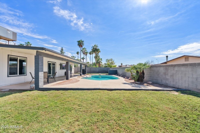 Large private backyard