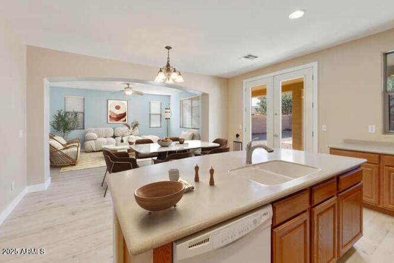Kitchen view of Dining/Great Room