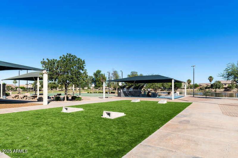 Community cornhole area