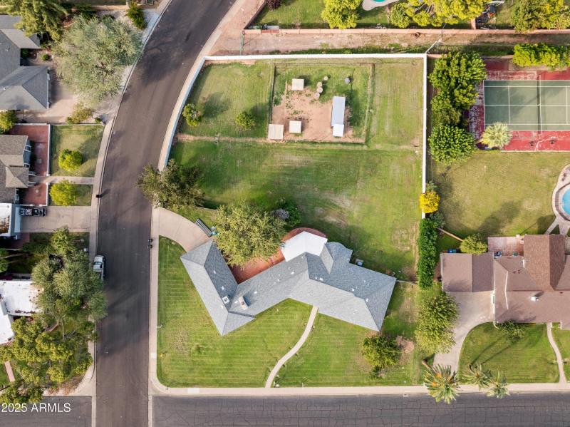 Ariel view of property