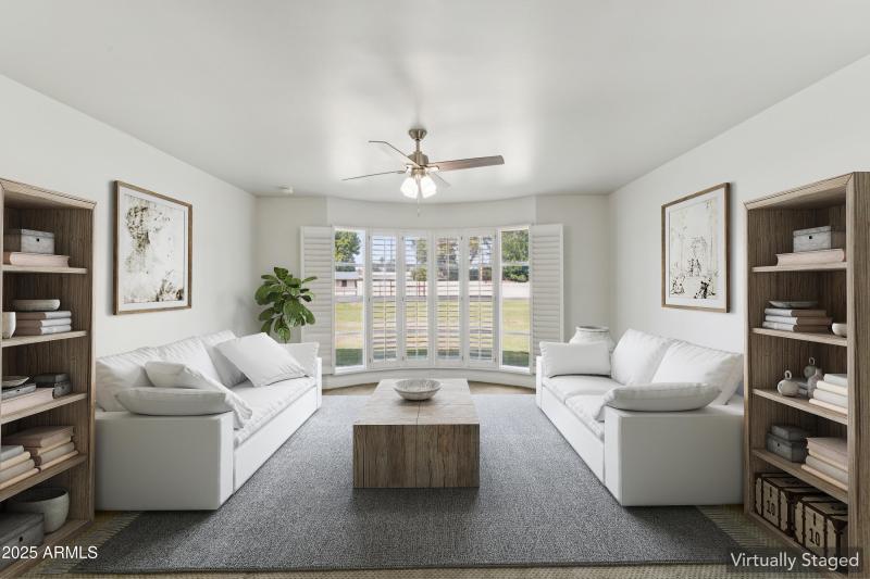 Formal living room staged