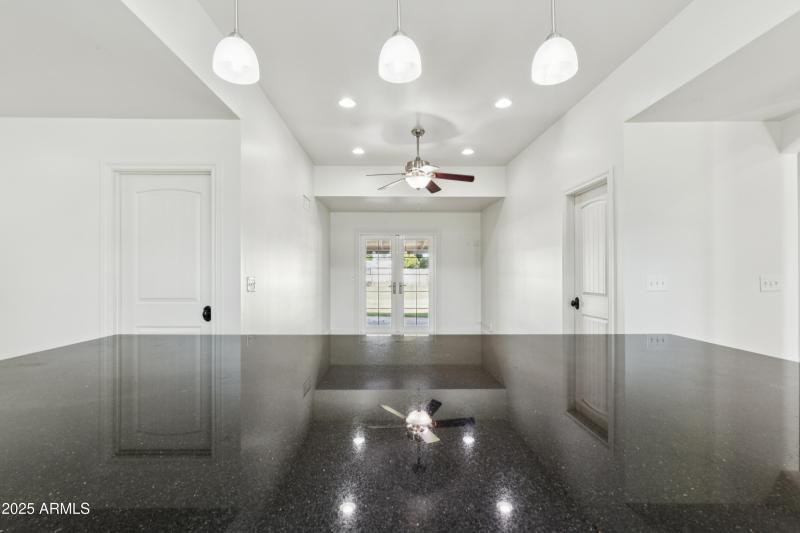 View from kitchen into dining room