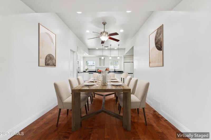 formal dining room staged