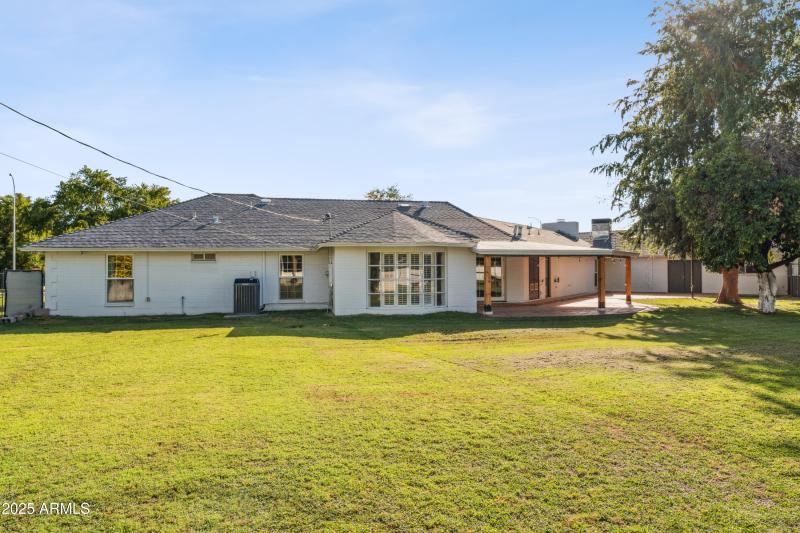 Backyard view of back of house