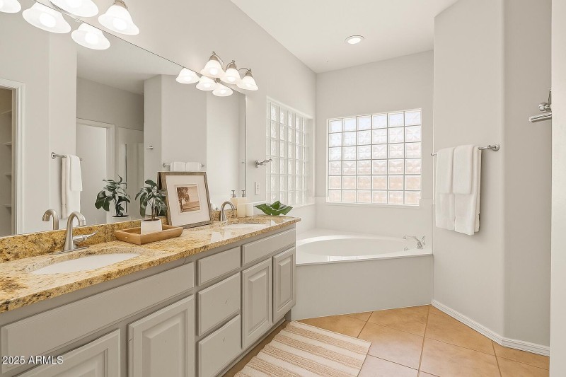 Virtually Staged Master Bathroom