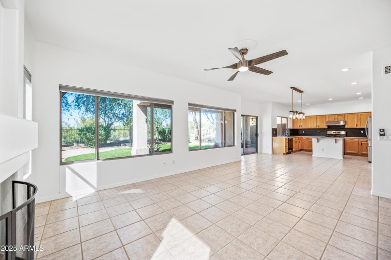 Family Room flows into dining area