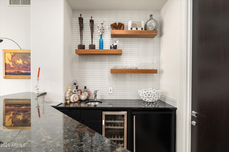 Bar with wine fridge