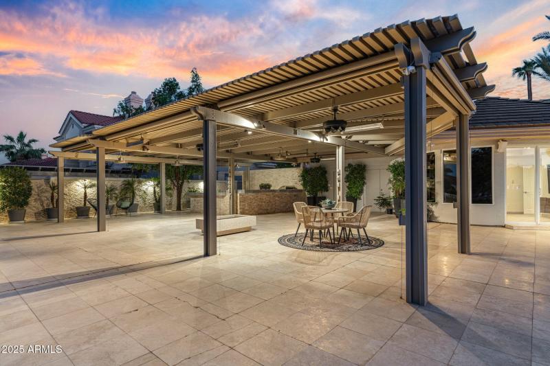 Pergola night time close up