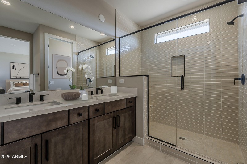 Virtually Staged Primary Bathroom