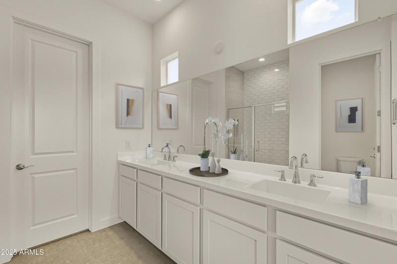 Virtually Staged Primary Bathroom