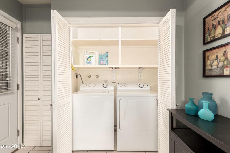Inside Laundry with Washer and Dryer