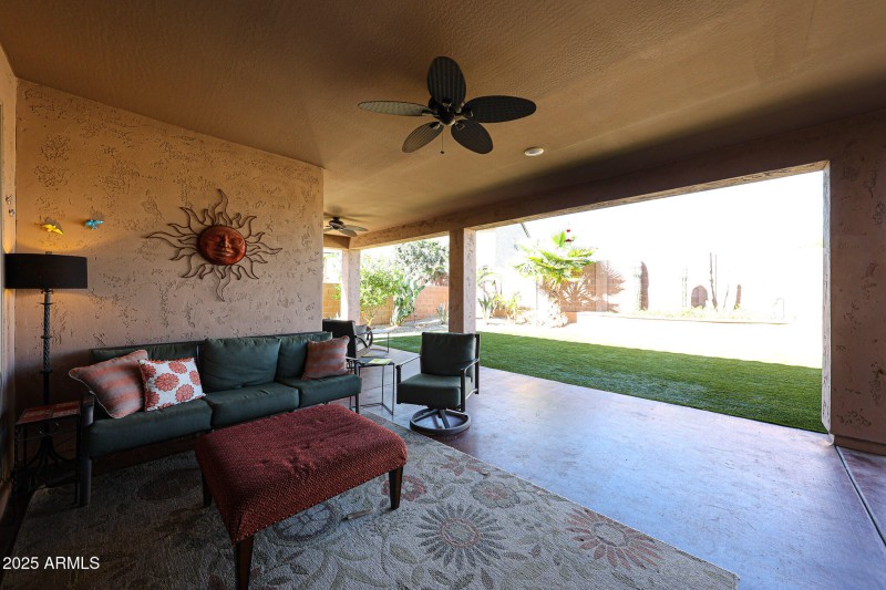 Backyard patio seating