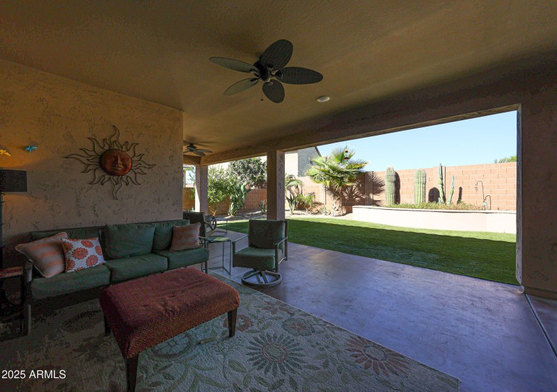 Backyard sitting area