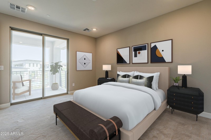 Virtually Staged Primary Bedroom