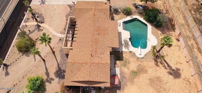 Looking west you can see front and back