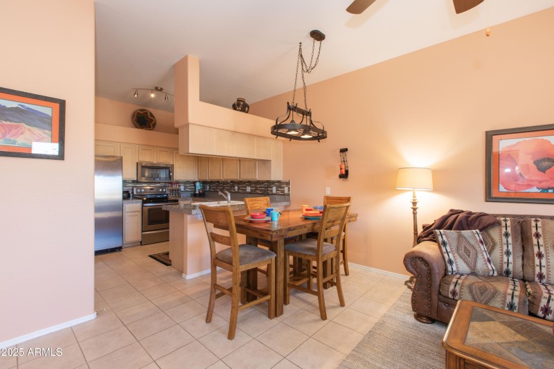 Open-concept living dining space