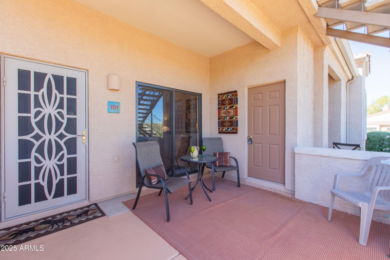 Inviting front patio entrance