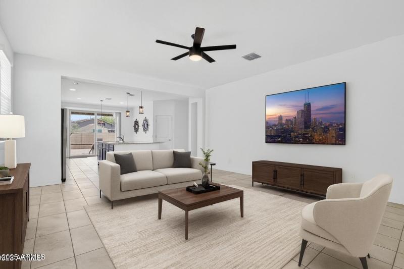 Virtually Staged living Room