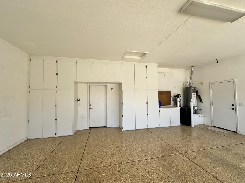 Garage with Cabinets, Side Exit Door
