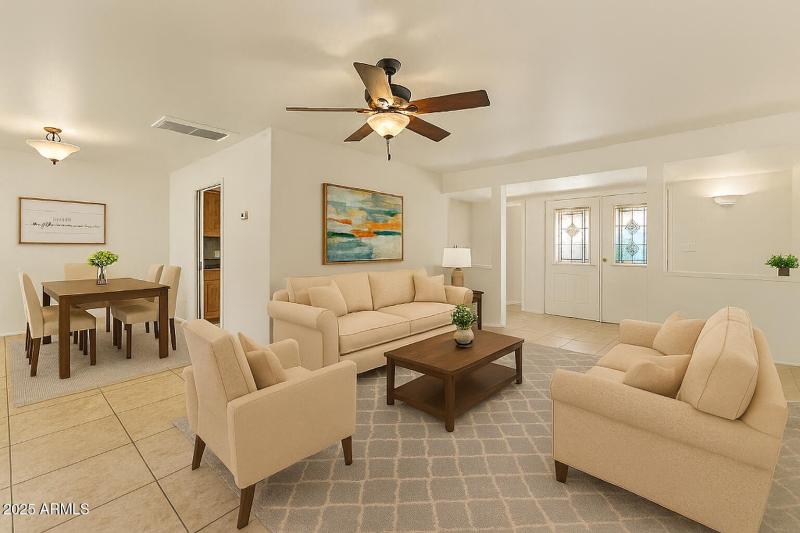 VIRTUALLY STAGED LIVING / DINING ROOM