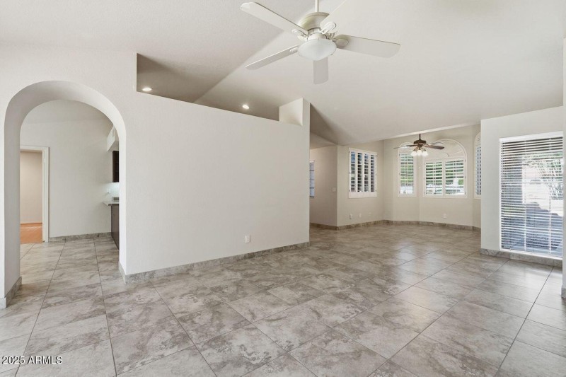 living to kitchen and dining room