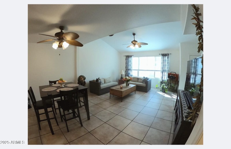 Living room and dining