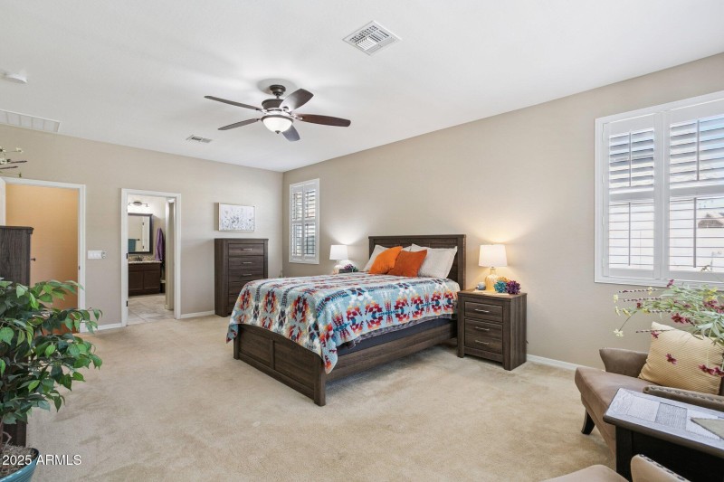 Spacious primary bedroom