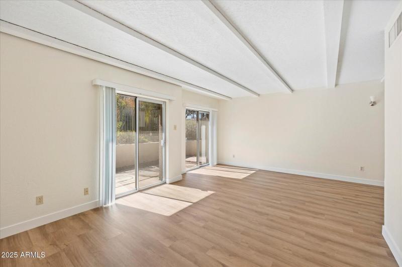 Two sliders to outdoor patio